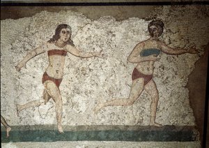 Art romain : jeunes Romains pratiquant des exercices physiques