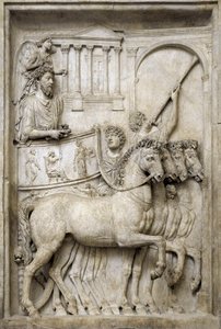 Empereur romain Marc Aurèle sur son char triomphal, 2e siècle - Roman