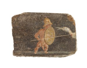Fragment de peinture murale romaine, vers 1er-2e siècle - Roman