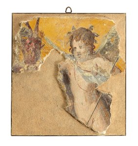 Fragment de peinture murale romaine, vers 1er siècle av. J.-C.