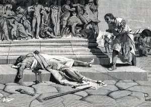 Le cadavre de Publius Clodius Pulcher (92-52 av. J.-C.) trouvé sur la via appia à Rome