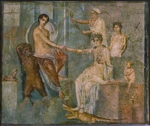Jupiter et Io, 1ère moitié du 1er siècle après J.-C. - Roman Pompeian wall painting.