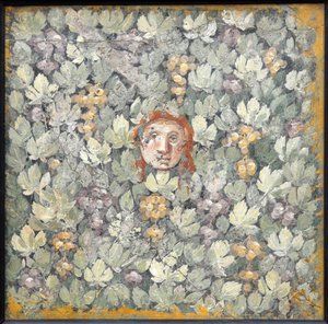 Masque sur des feuilles de vigne et des grappes de raisin, 1ère moitié du 1er siècle après J.-C.