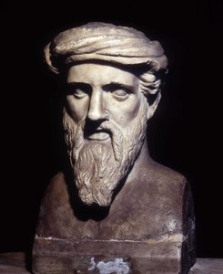 Buste de Pythagore (VIe siècle av. J.-C.), philosophe et mathématicien grec, Musei Capitolini, Rome. - Roman Roman