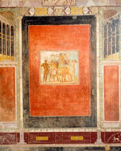 Décoration de fresque de la salle du Tablino, Maison de Marcus Lucretius Fronto, Pompéi, Campanie, Civilisation romaine - Roman Roman