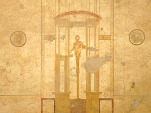 Fresque représentant une caryatide, de la Maison des Amants, Pompéi, Campanie, Civilisation romaine - Roman Roman