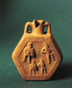 Flasque représentant des gladiateurs, Émilie-Romagne (céramique)
