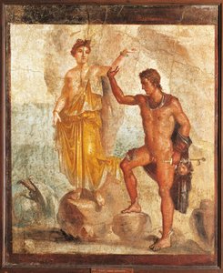 Italie, Campanie, Pompéi, Persée libérant Andromède de la Maison des Cinq Squelettes, fresque - Roman Roman