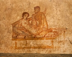 Italie, région de Campanie, province de Naples, Pompéi, Maison des Vettii, fresque érotique - Roman Roman