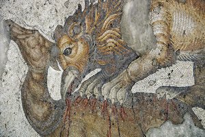 Mosaïque représentant un griffon lion attaquant un cerf, Bazar Arasta, Mosquée Sultan Ahmet, Istanbul