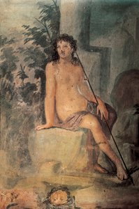 Narcisse à la fontaine, fresque de la Maison de Loreio Tiburtino, Pompéi, Campanie, Civilisation romaine