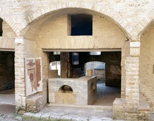 Vestiges des thermes romains à Ostia