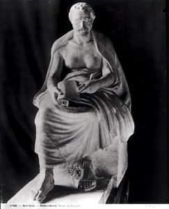Philosophe assis, la tête supposée être Démosthène (384-322 av. J.-C.) (ajoutée plus tard) de la villa Montalto-Negroni - Roman Roman