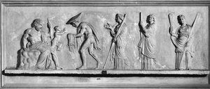 La naissance de Dionysos de la cuisse droite de Zeus