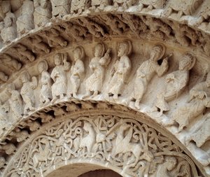 Détail des sculptures du portail sud - Romanesque
