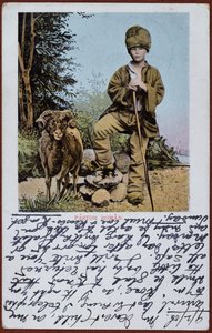 Carte postale représentant un jeune berger roumain, c.1906