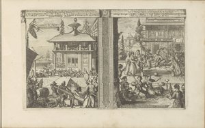Commerce japonais; Cour du roi des Calaminhans - Romeyn de Hooghe