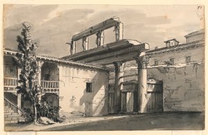 Décor de scène, Cour parmi les ruines