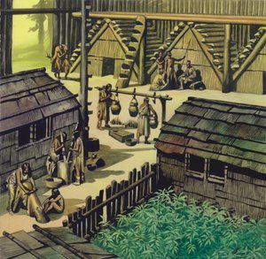 Camp indien (gouache sur papier)