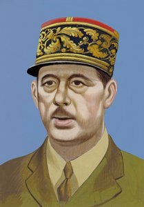 Portrait de Charles De Gaulle (gouache sur papier)