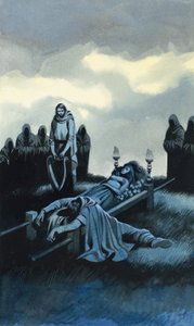 Tannhauser et Elizabeth (gouache sur papier) - Ron Embleton