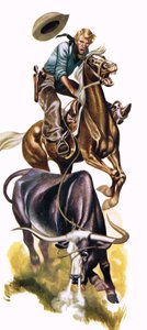 Cow-boy texan au travail - Ron Embleton