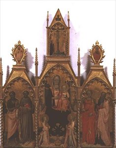 Madone et Enfant en trône avec des saints
