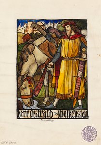 Oswald von Wolkenstein Conception pour vitrail, 1899