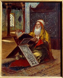 Le bureau. Un imam lisant le Coran. Peinture de Rudolph (ou Rudolphe) Ernst (1854-1932) XIXe siècle Nantes, Musée des Beaux-Arts - Rudolphe Ernst