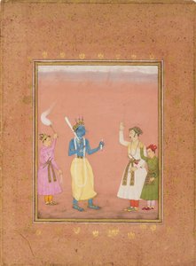 Un héros accueilli par des princes, illustrant le mode musical Kanada Ragini, vers 1680
