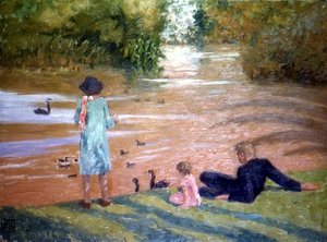Nourrir les cygnes - Rupert Charles Wolston Bunny
