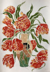 Des tulipes éclatantes dans un vase - Rushati Chowdhury
