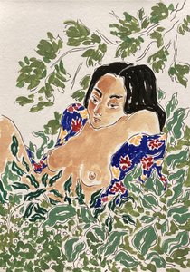 Une femme dans le feuillage - Rushati Chowdhury