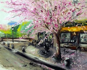 Fleurs de cerisier près de Shakespeare & Company Paris, 2021