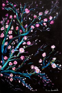 Fleurs de cerisier en noir, 2024