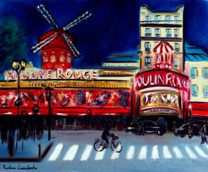 Moulin Rouge Soirée Paris, 2024 (huile sur toile) - Ruslana Levandovska