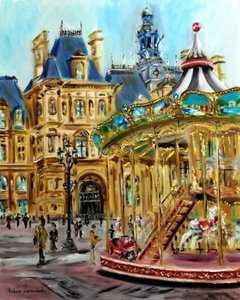 Les rues de Paris, 2024 (huile sur toile)