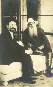 Anton Tchekhov et Léon Tolstoï à Yalta, Crimée, 1900