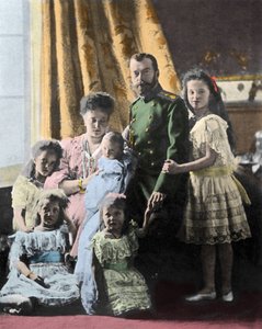 Portrait de famille du Tsar Nicolas II (1868-1918) de Russie - Photographie vers 1904-1905 - Russian Photographer