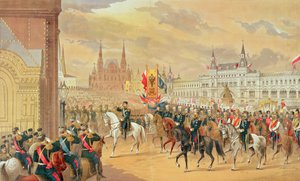 Mariage du tsar Nicolas II avec Alexandra, Moscou, 1896 - Russian School