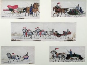 Traîneaux tirés par des chevaux russes