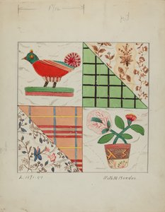 Quilt appliqué, c. 1936 - Ruth M Barnes