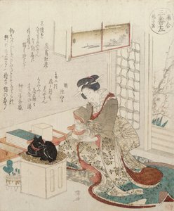 Une fille avec deux chats