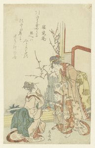 Deux femmes jouant avec un enfant - Ryuryukyo Shinsai