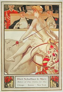 Affiche publicitaire pour Hart Schaffner & Marx, fabricants de vêtements de qualité pour hommes, vers 1925