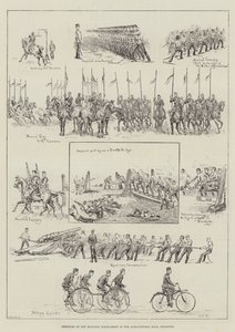 Croquis au tournoi militaire dans le hall agricole, Islington