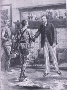 Quand Kimberley a été libéré par French. Général French et Cecil Rhodes, illustration de Cassells Romance of Famous Lives