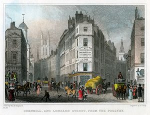 Cornhill et Lombard Street depuis Poultry, Londres - S. Lacey