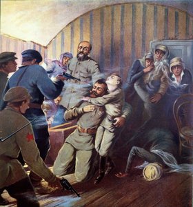 Exécution du tsar Nicolas II (1868-1918) et de sa famille à Iekaterinbourg, le 17 juillet 1918, de Histoire des Soviets par H. de Weindel, 1923-24
