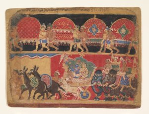 Krishna et les jeunes filles Kshatriya se rendent à Dvaraka
